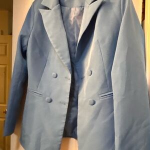 ☀️3/$15☀️ Women's Blue Double-Breasted Blazer medium